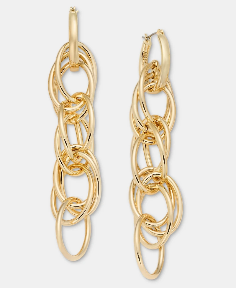 Lauren Ralph Lauren Gold-Tone Multi Link Chain Drop Earrings