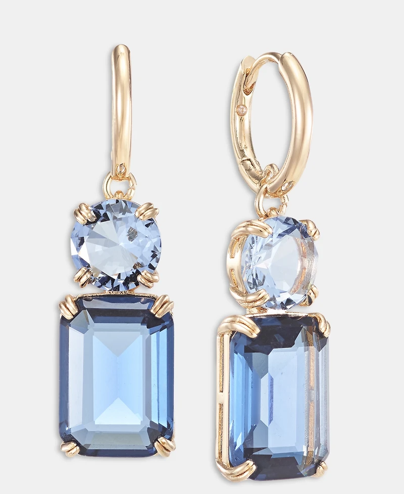 Lauren Ralph Gold-Tone Glass Stone Mixed Cut Drop Earrings