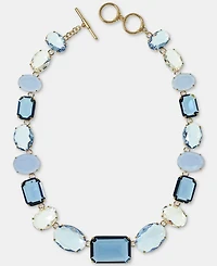 Lauren Ralph Lauren Gold-Tone Glass Stone Mixed Cut Collar Toggle Necklace, 17"