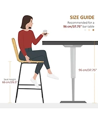 Homcom Modern Rat Bar Stools Set of 2 for Kitchen Seating