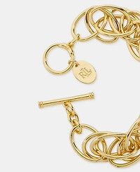 Lauren Ralph Lauren Gold-Tone Multi Link Toggle Bracelet
