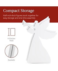 Best Choice Products 3ft Set of 2 Christmas Angel Yard Decorations w/ Weather-Resistant Pvc, 4 Stakes