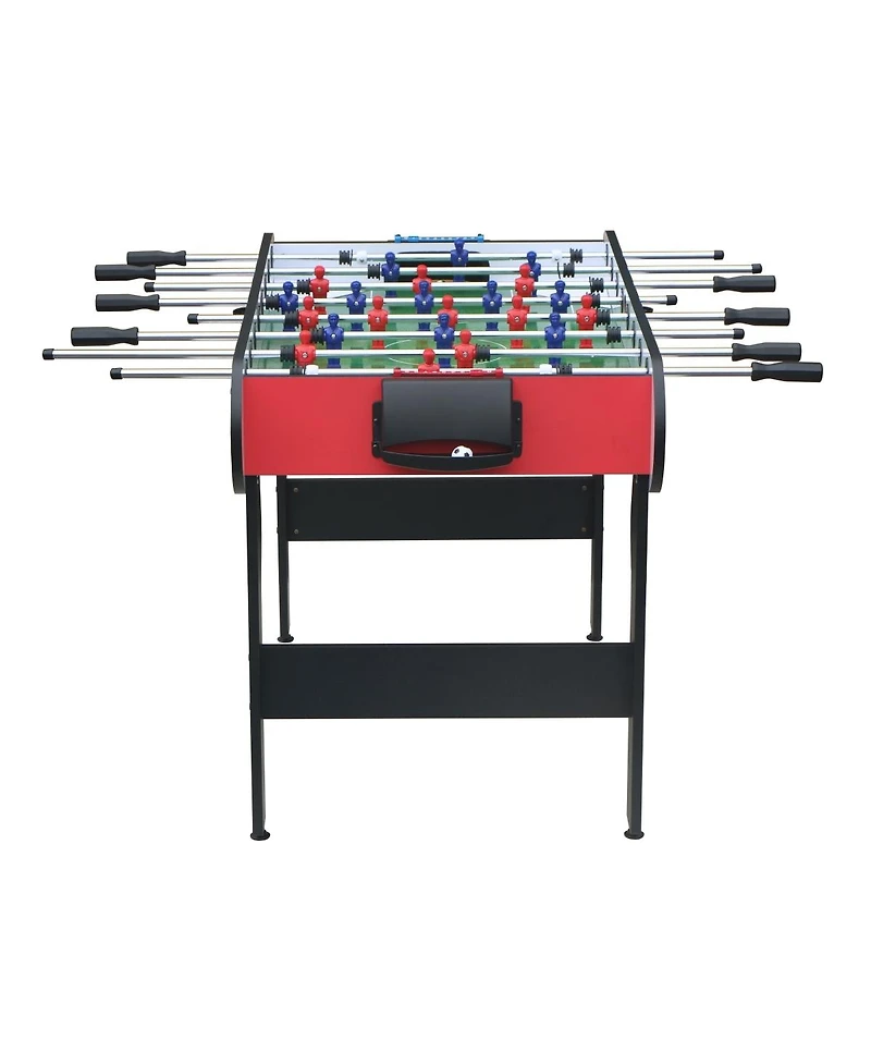Rbied 5FT Red Mdf Foosball Soccer Table with Steel Rods and 4 Balls, Indoor Football Game Table for Family Recreation or Game Rooms - Rbied