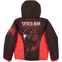 Miles Morales Boys Marvel Spider-Man Graphic Print Winter Jacket