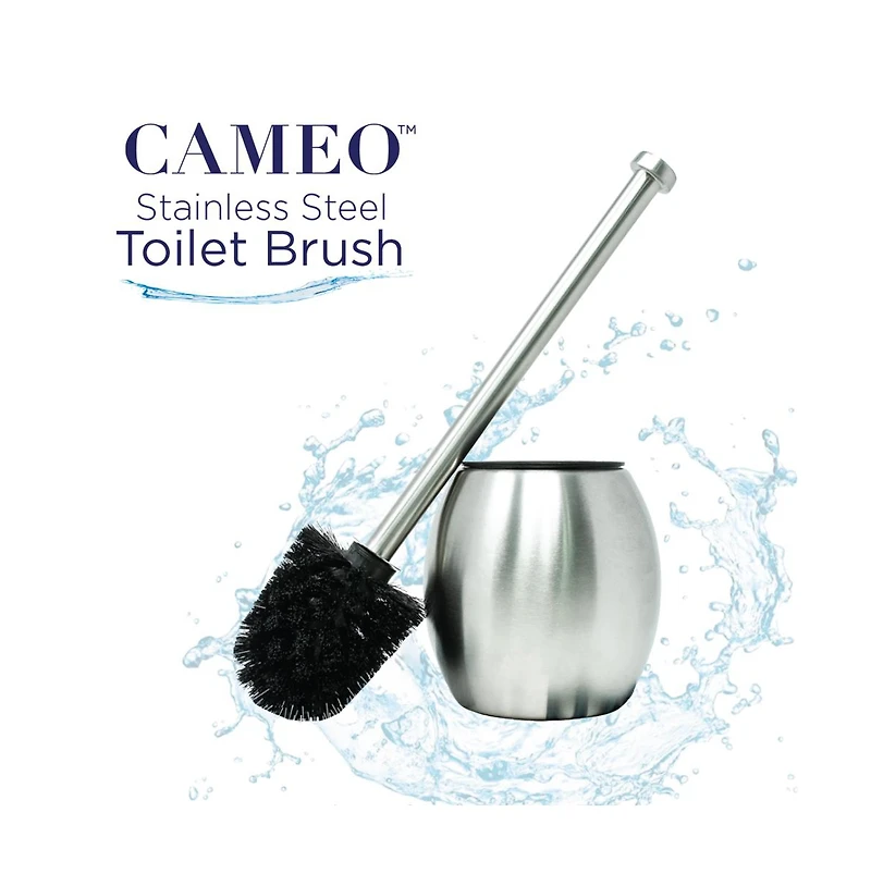 Cameo Toilet Bowl Cleaning Brush, Stainless-Steel Holder, Fingerprint-Proof, Rust resistant - 2 Pack