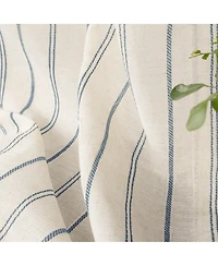 Awesome Home Linen Blend Geometric Striped Light Filtering Curtains Pair