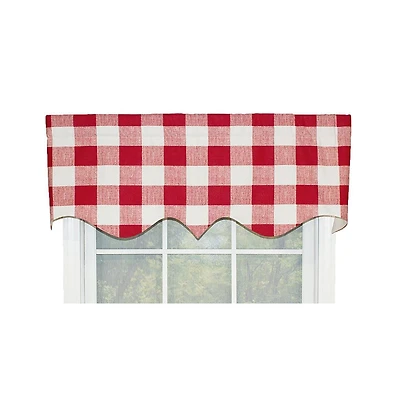 Rlf Home Grande Check Regal Style 3" Rod Pocket Valance 50" x 17