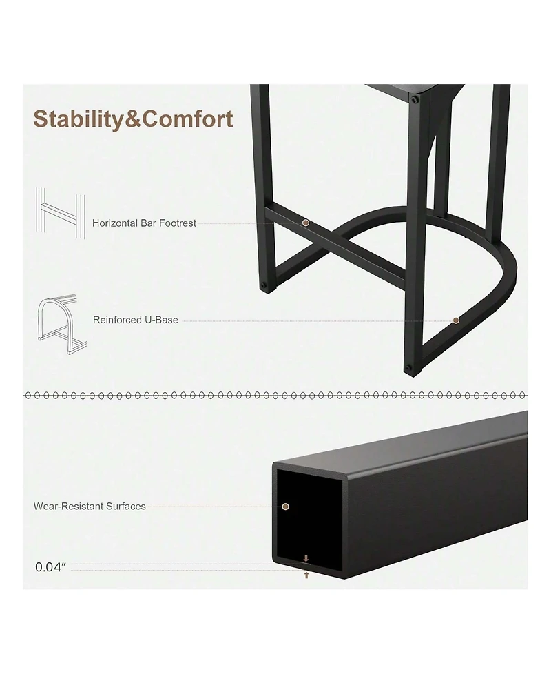 gaomon Home Bar Stools Set Of 2, Counter Height Bar Stools For Kitchen Counter, Island Chairs For Dining Table, Tall Barstools For Kitchen