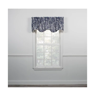 Ellis Curtain Meadow High Quality Room Darkening Solid Natural Color Lined Scallop Window Valance - 50 x15