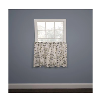 Ellis Curtain Abigail Design Printed Room Darkening Window Rod Pocket Pair Set With 2 Tiers - 2-Piece - 56x24