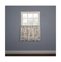 Ellis Curtain Abigail Design Printed Room Darkening Window Rod Pocket Pair Set With 2 Tiers - 2-Piece - 56x24