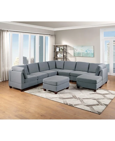 Streamdale Furniture 9-Piece Sectional Living Room Furniture Set With Ottomans