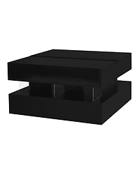 Streamdale Furniture Lift-Top Coffee Table w/ Drawers Glass Top & Led