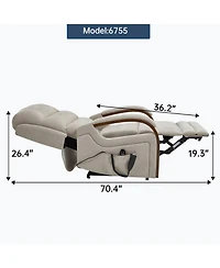 Streamdale Power Beige Chenille Lift Recliner w/ Heat & Massage