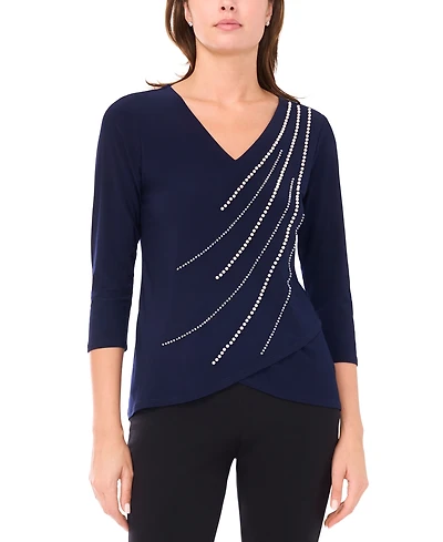 Msk Petite V-Neck Tulip Hem Top