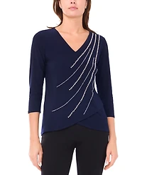 Msk Petite V-Neck Tulip Hem Top