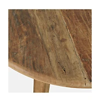 Jofran Five Piece Round Rustic Reclaimed Solid Wood Round Dining Set