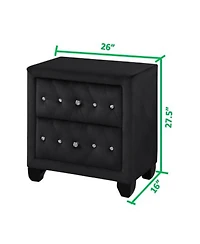 Streamdale Sophia Nightstand In Color Black Made With Wood