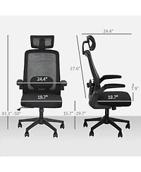 Homcom Ergonomic Office Chair, Mesh Desk Chair with Lumbar Support,