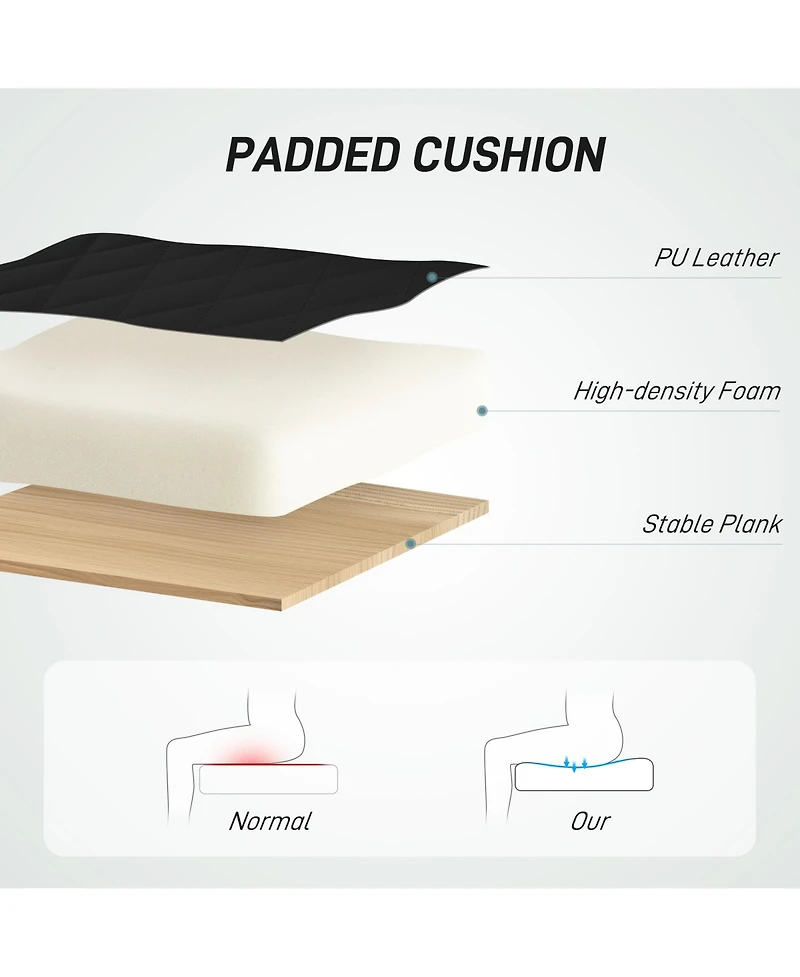 Homcom Home Office Chair No Arms with Wheels, 360 Swivel Desk Chair,