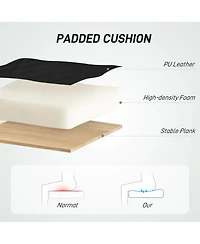 Homcom Home Office Chair No Arms with Wheels, 360 Swivel Desk Chair,