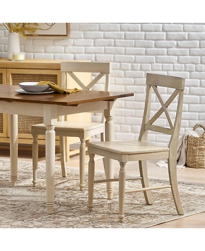 Streamdale Furniture Streamdale Acacia Wood Dining Chairs, 2-Pcs Set