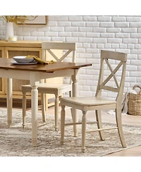 Streamdale Furniture Streamdale Acacia Wood Dining Chairs, 2-Pcs Set