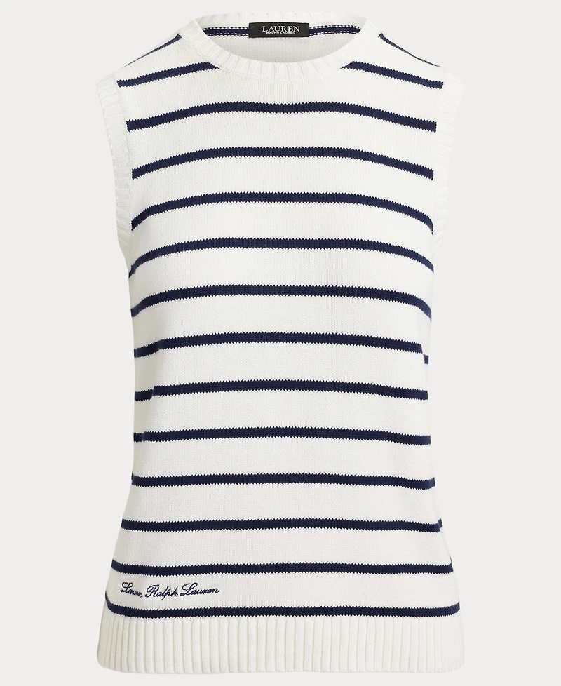 Lauren Ralph Women's Sleeveless Striped Sweater