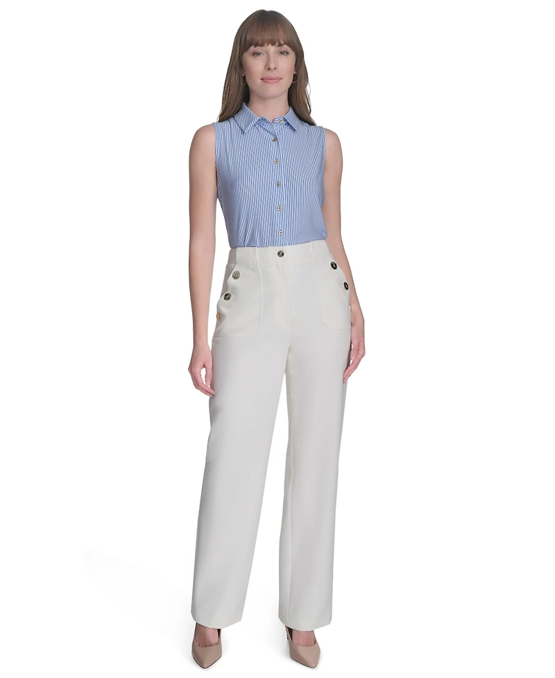 Tommy Hilfiger Women's Sleeveless Pinstripe Top