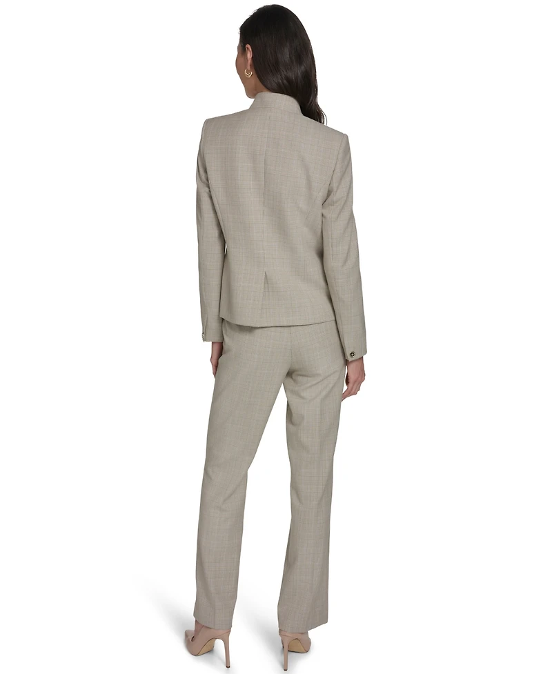 Tommy Hilfiger Women's Plaid Open Front Blazer