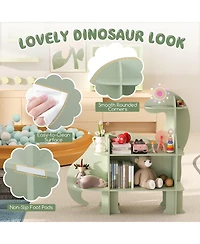 Gymax 3-Tier Dinosaur Kids Bookshelf Toy Storage Organizer Montessori Book Shelf