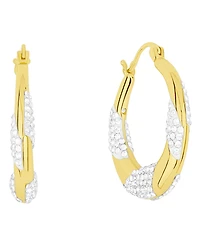And Now This Crystal 18k Gold Plated Brass Twist Hoop Earrings, Macy's Exclusive