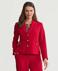 Kasper Women's Julia Stretch Crepe Patch-Pocket Blazer, Regular & Petite
