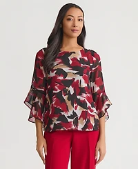 Kasper Women's Printed 3/4-Sleeve Blouse, Regular & Petite