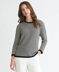 Kasper Women's Geometric-Print Crewneck Sweater