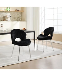 Streamdale Furniture Modern Design Chair, Velvet, Set of 2
