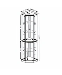 Streamdale Furniture Streamdale Lighted Corner Curio Cabinet - Display Case - Oak