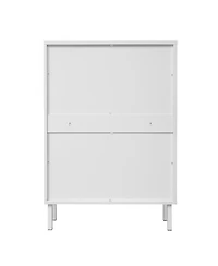 Streamdale Furniture Streamdale 2 Door Shoe Rack, Rattan, Double Layer, Suitable for Living Room, Hallway