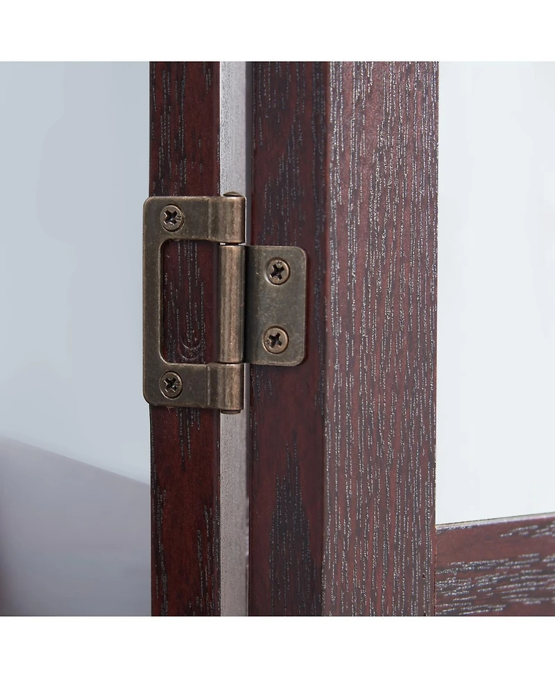 Streamdale Furniture Streamdale Dark Cherry Lighted Corner Curio Cabinet