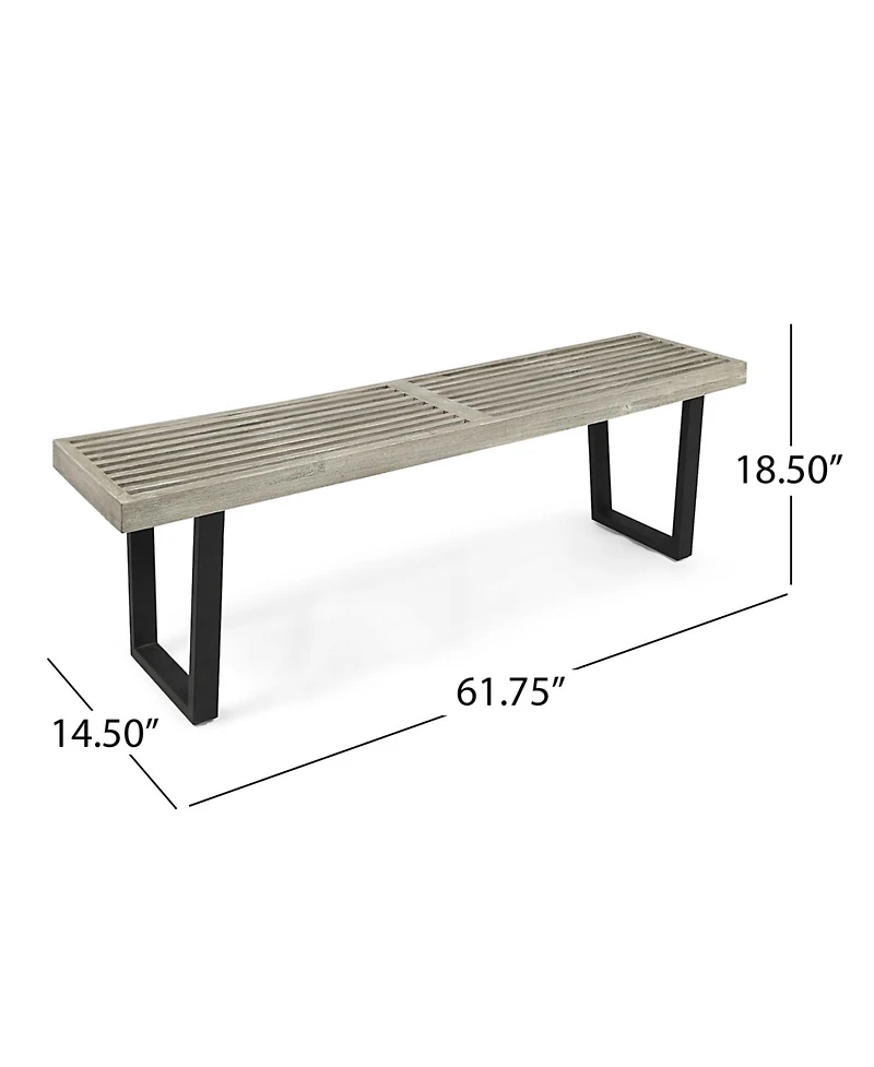 Streamdale Furniture Streamdale Metal/Solid Wood Outdoor Bench