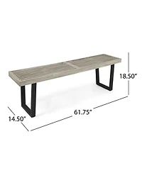 Streamdale Furniture Streamdale Metal/Solid Wood Outdoor Bench