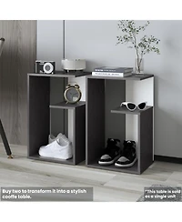 Lovmor Everet 25" High 3-Tier Open Shelf Side Table, Onix