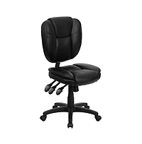 Emma+Oliver Mid-Back Ergonomic Task Office Chair with Pillow Top, Multifunction Swivel Design