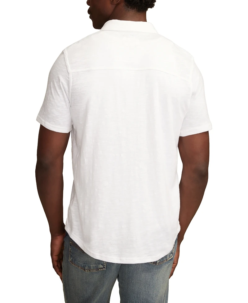 Lucky Brand Men's Short-Sleeve Linen Knit Shirt