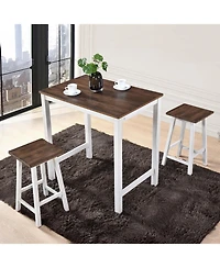 Streamdale Furniture Streamdale 3 Pieces Counter Set Hanging Stool Easy To Clean For Small Space