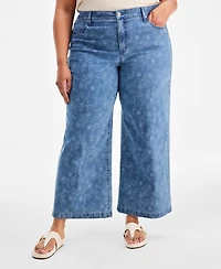 Style & Co Plus 5-Pocket High-Rise Wide-Leg Jeans, Macy's Exclusive