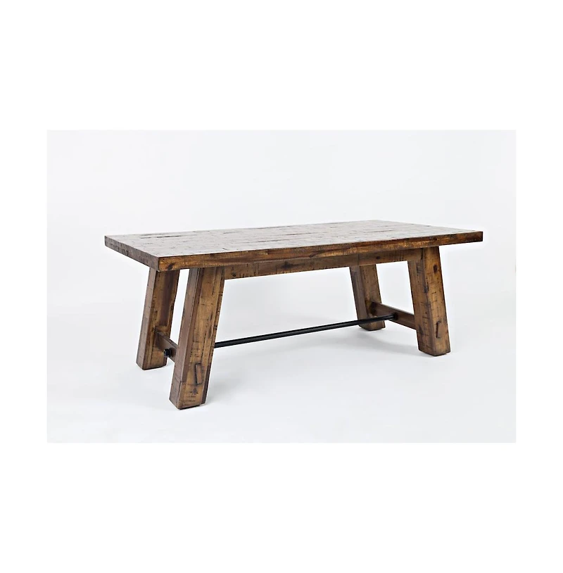 Jofran Cannon Valley Rustic Distressed Industrial Trestle 50" Coffee Table
