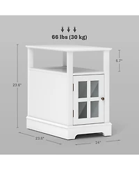 Homcom Side Table with Charging Station and Usb Ports