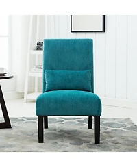 Streamdale Furniture Pisano Contemporary Chenille Fabric Armless Chair with Pillow