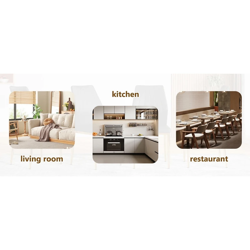 Streamdale Furniture Set of 4 Dining Chairs, Ergonomic Pu Backrest